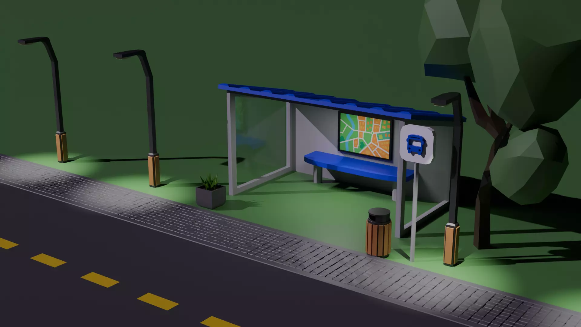 LOW POLY CITY PACK 20 objects Low-poly 3D model_3