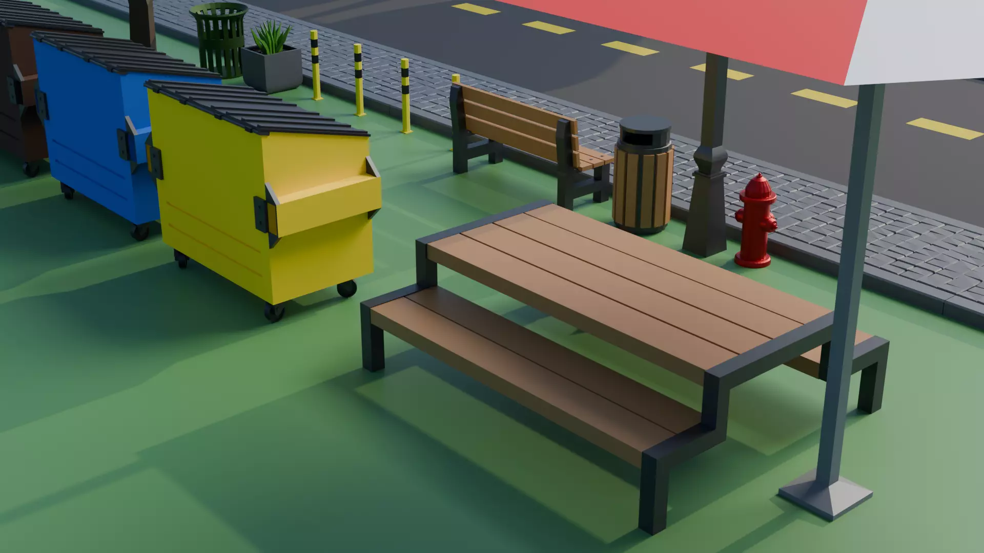 LOW POLY CITY PACK 20 objects Low-poly 3D model_6