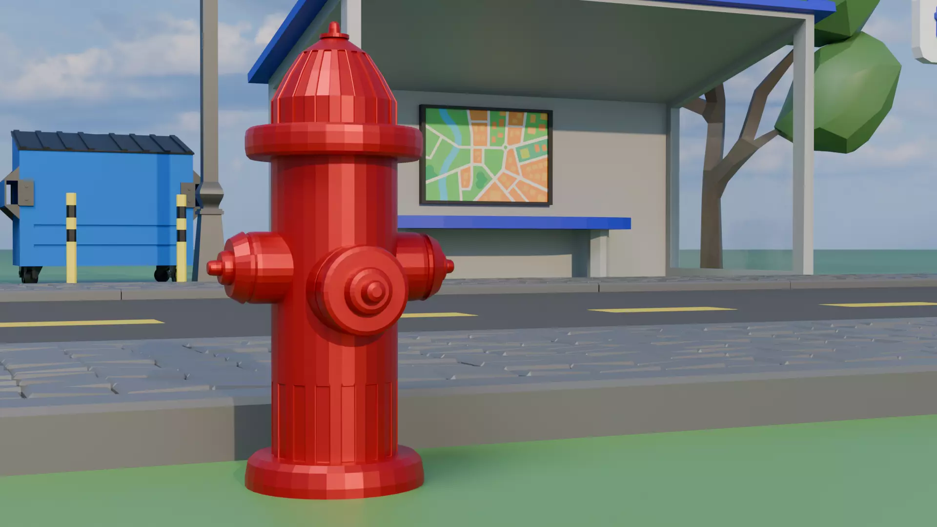 LOW POLY CITY PACK 20 objects Low-poly 3D model_4