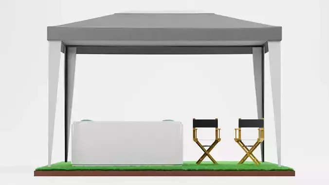 Gazebo Setup V15 - Outdoor Wellness Scene 3D model 2