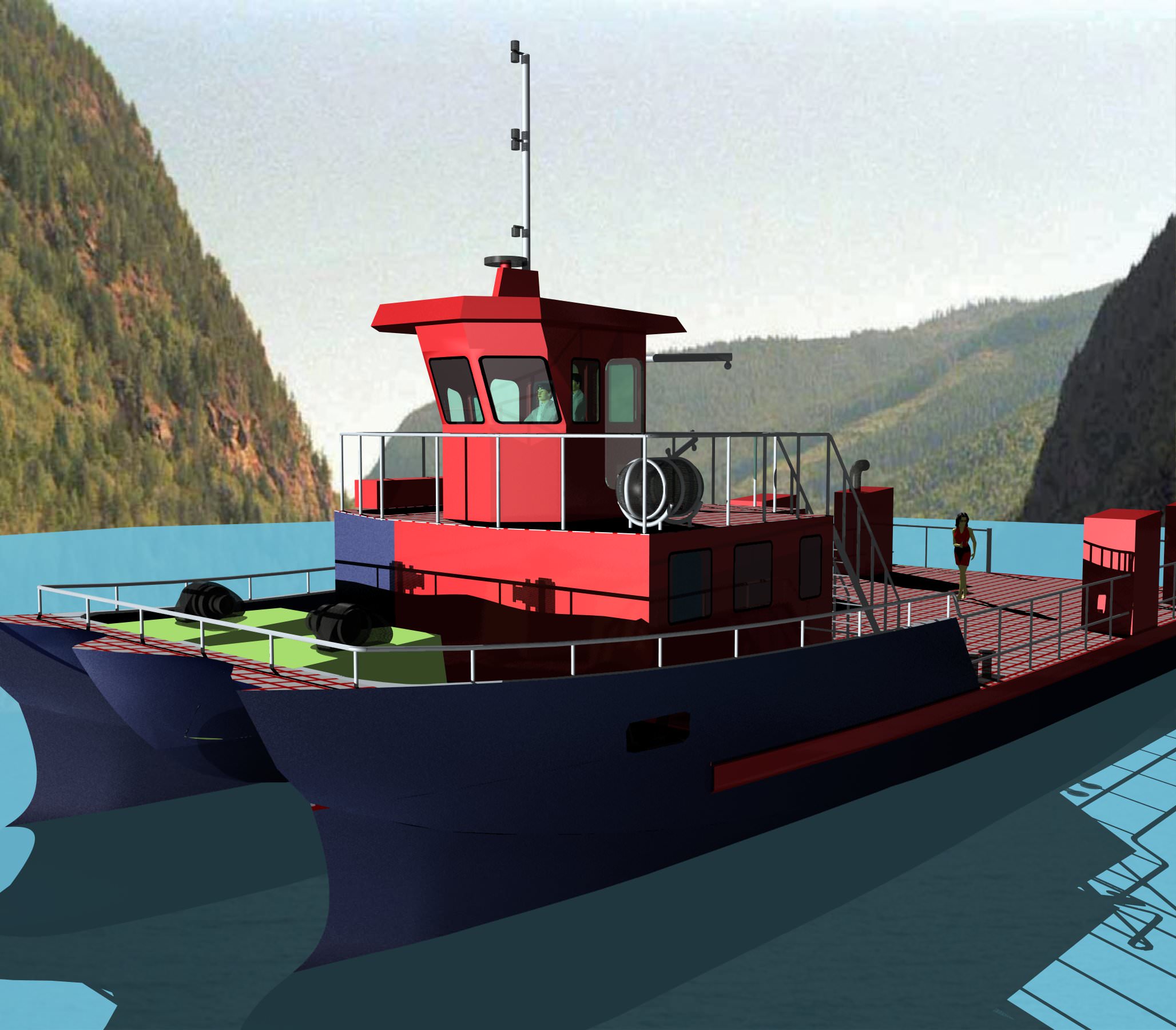 Oil Skimming Vessel Free 3D model_3