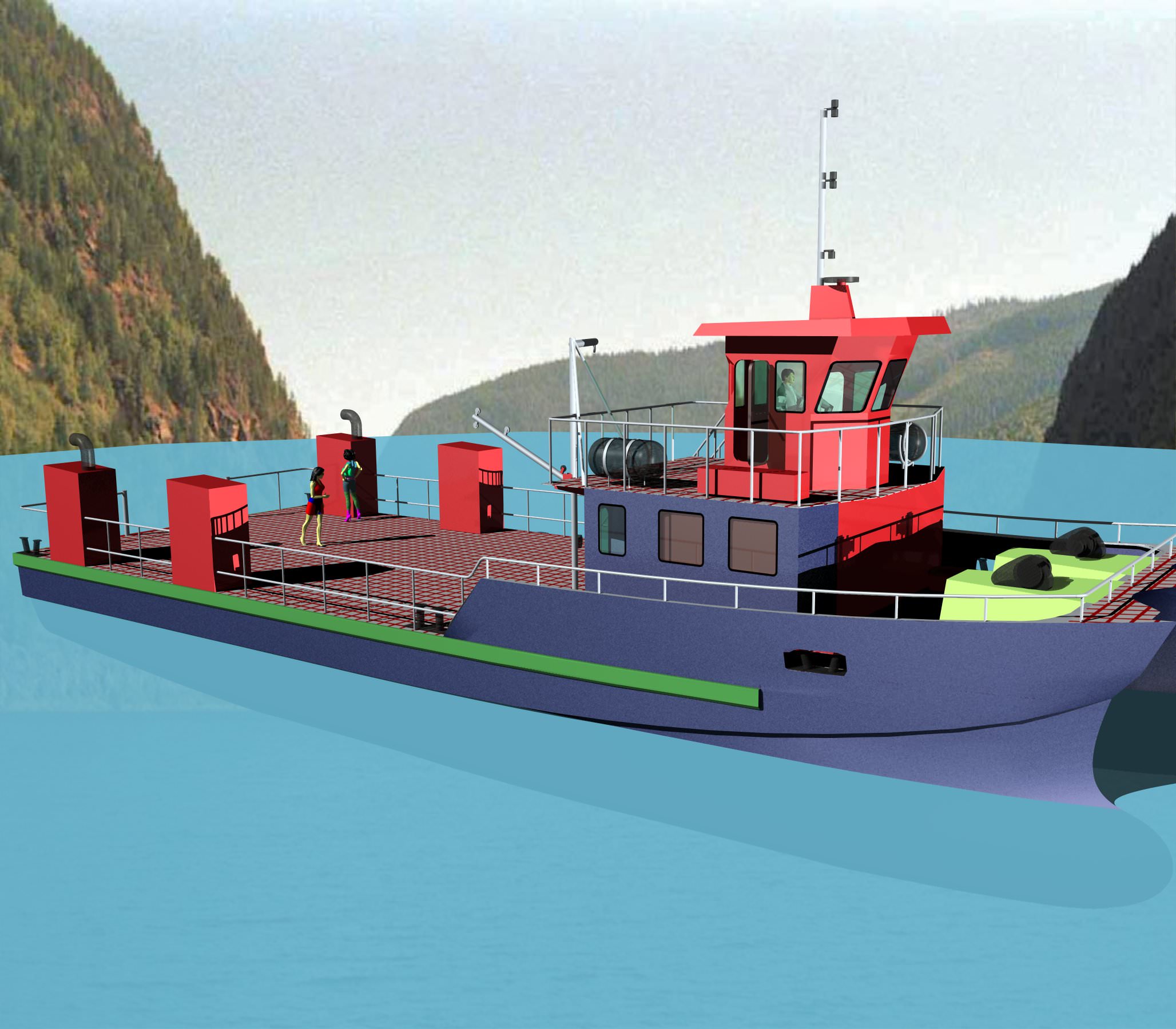 Oil Skimming Vessel Free 3D model_2