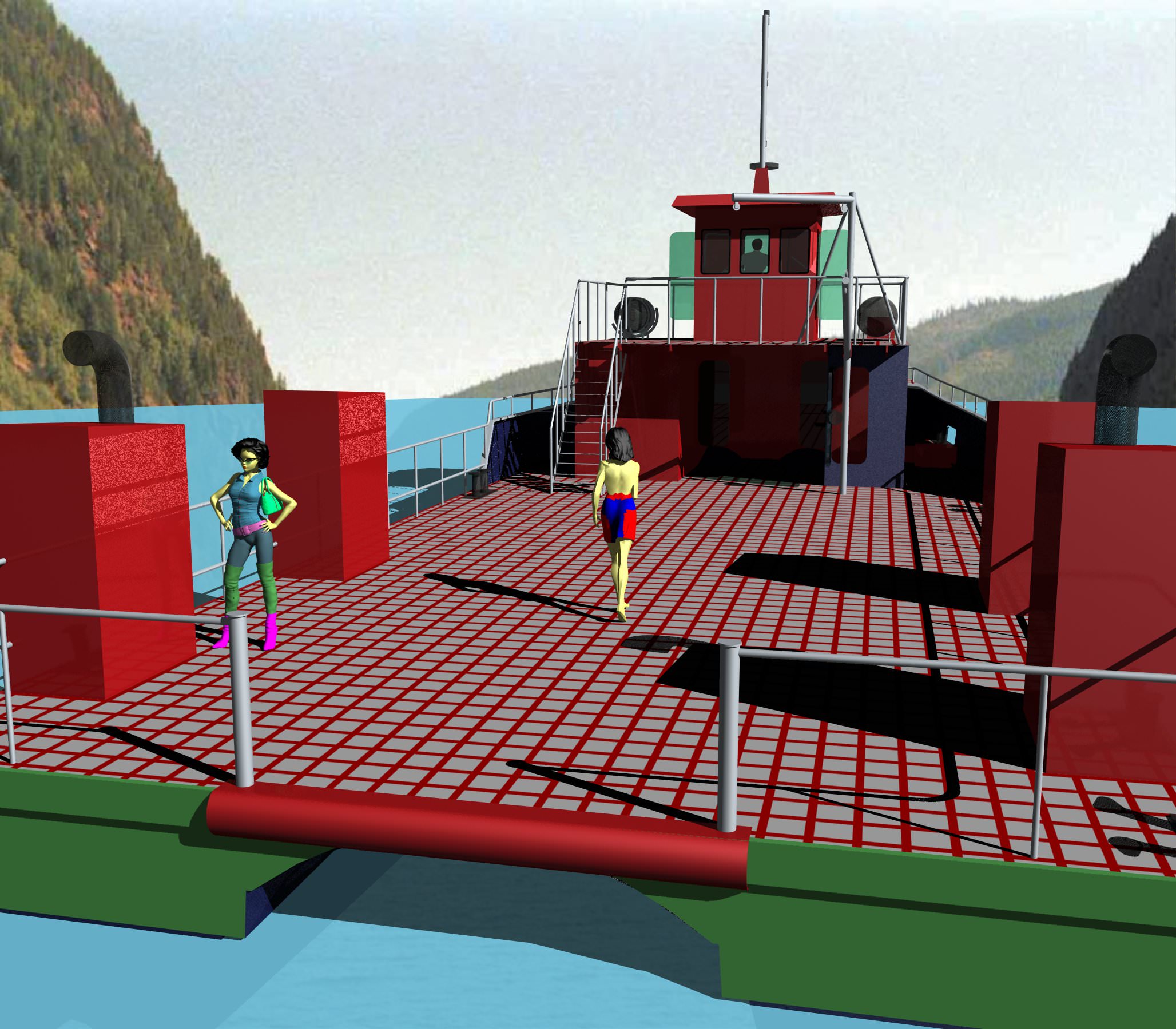 Oil Skimming Vessel Free 3D model_1