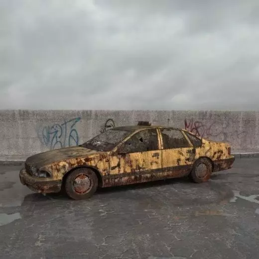 destroyed car 001 am165 3D model