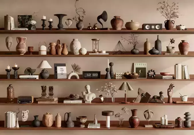 Wabi-sabi vintage ornament set