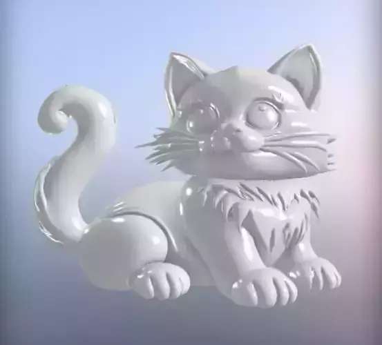 Realistic Cartoon Cat 3D Model  Detailed Render Design