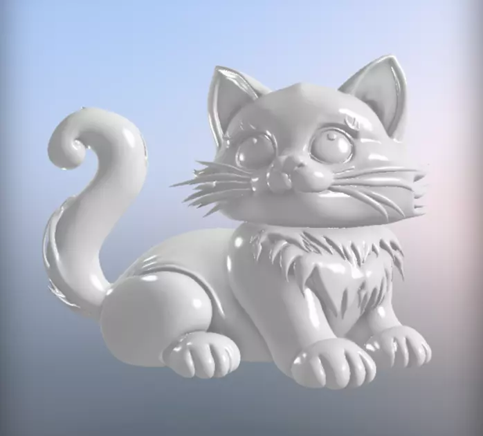 Realistic Cartoon Cat 3D Model Detailed Render Design 3D print model
