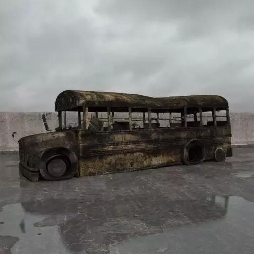 destroyed bus 006 am165 3D model