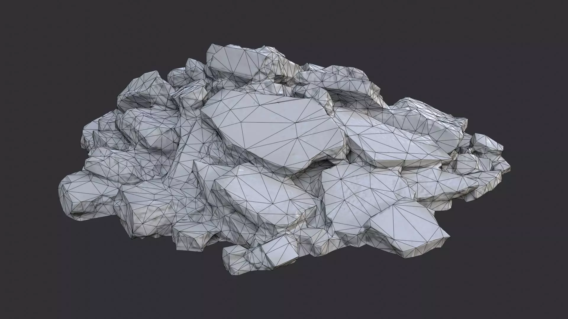 Rubble Debris Pile Dust Rocks Low-poly 3D model_7