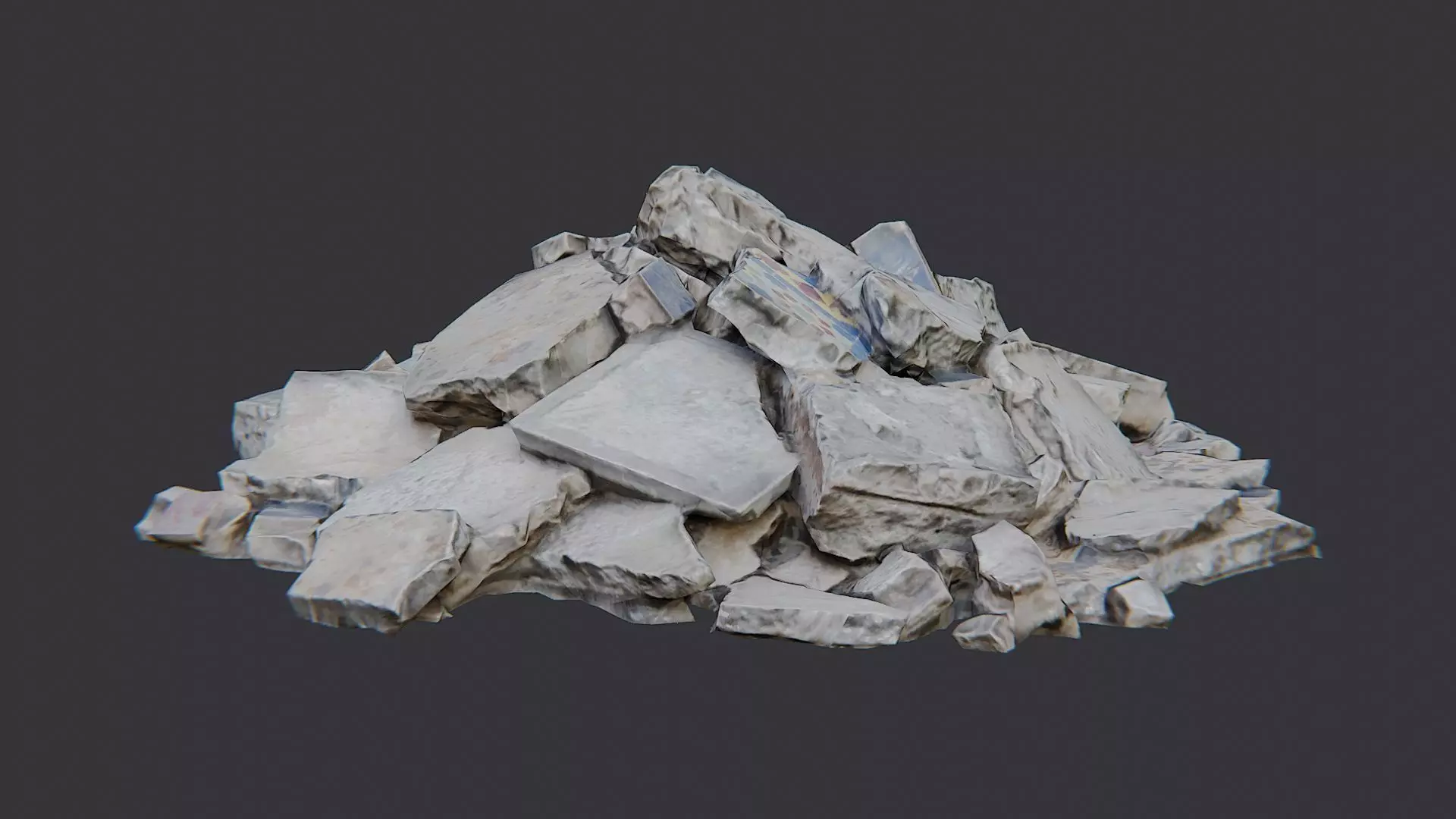 Rubble Debris Pile Dust Rocks Low-poly 3D model_2