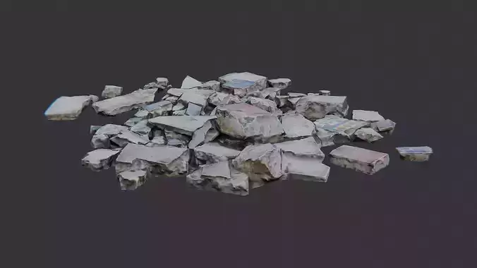 Rubble Debris Pile with Dust Rocks