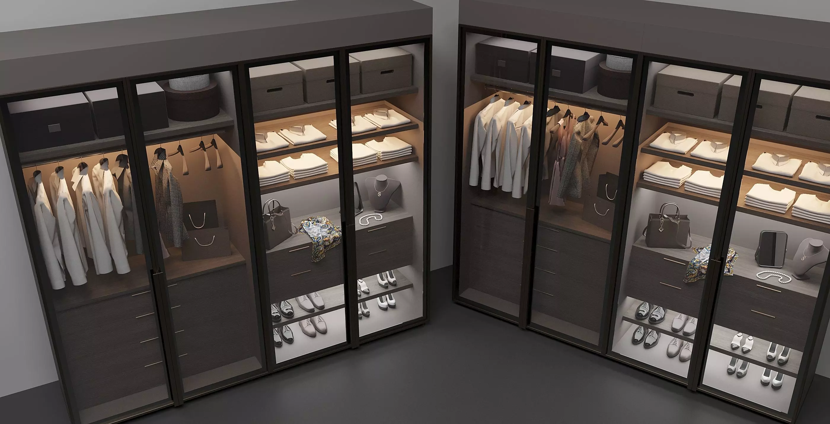 Elegant Wardrobe Free 3D model_1