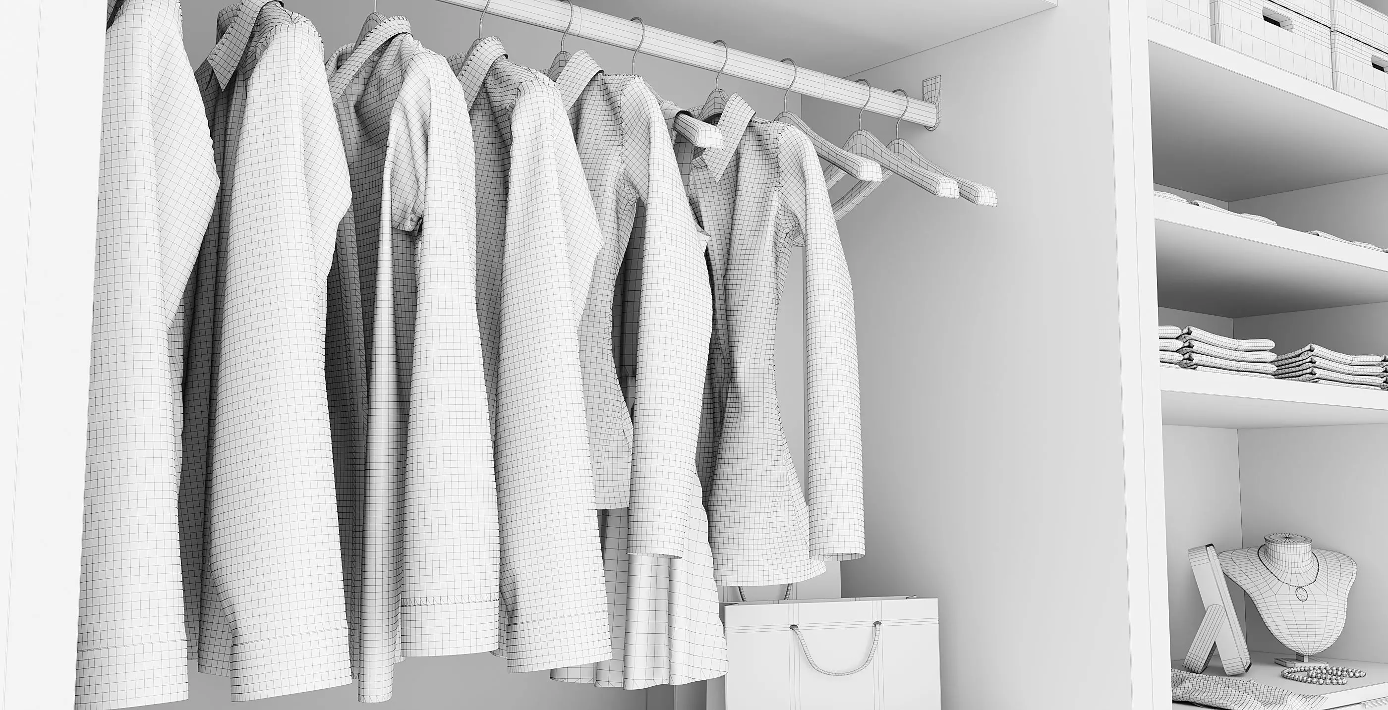 Elegant Wardrobe Free 3D model_4