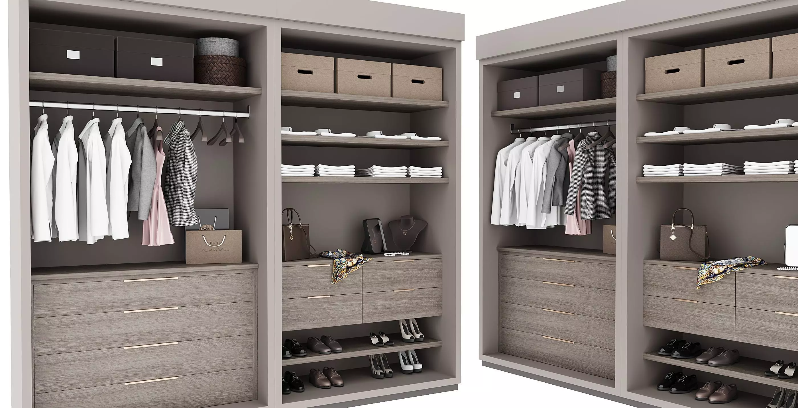 Elegant Wardrobe Free 3D model_0