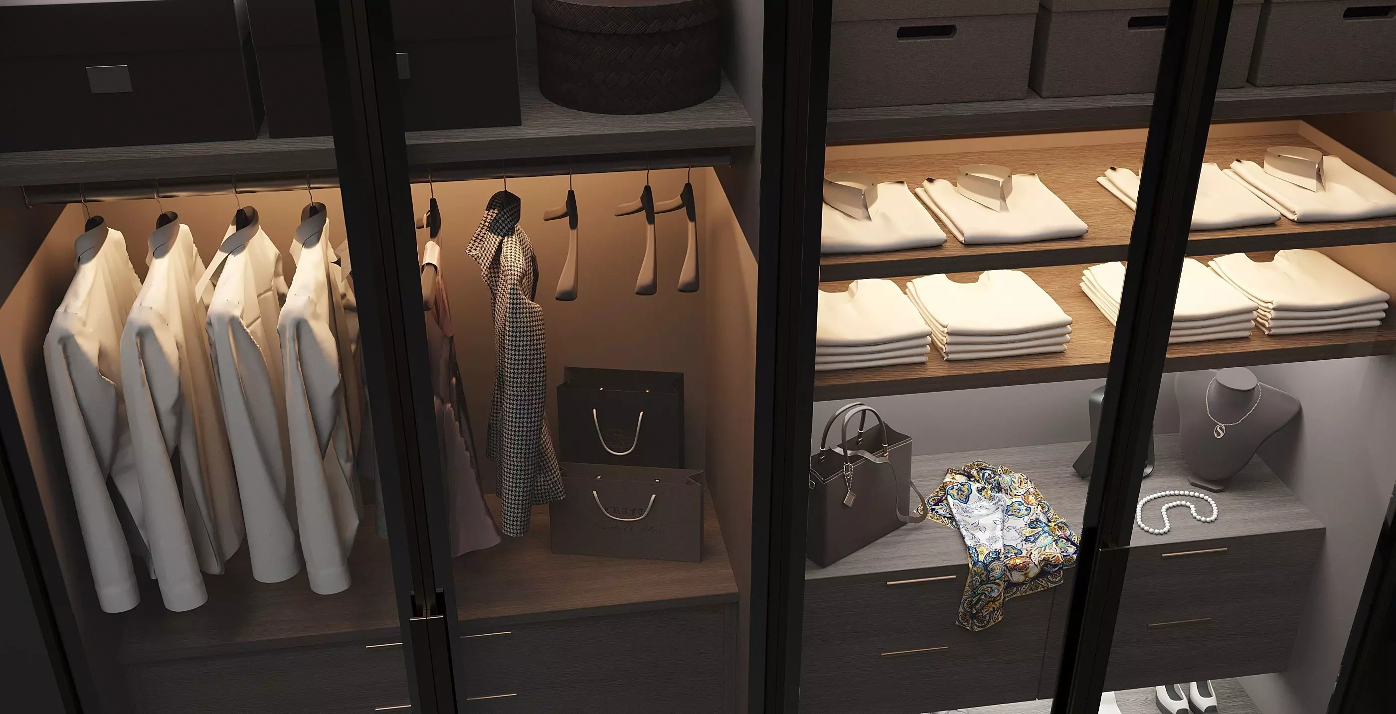 Elegant Wardrobe Free 3D model_3