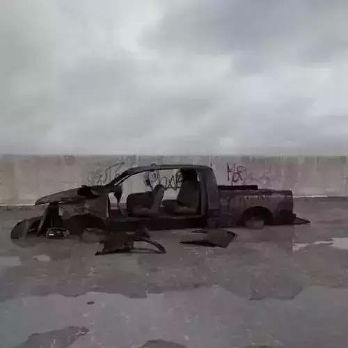 destroyed car 009 am165 3D model