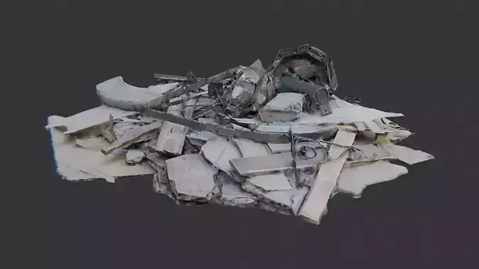 Rubble Debris Pile with Metal Scraps