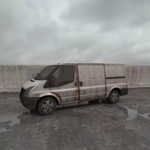 destroyed van 013 am165 3D model_0