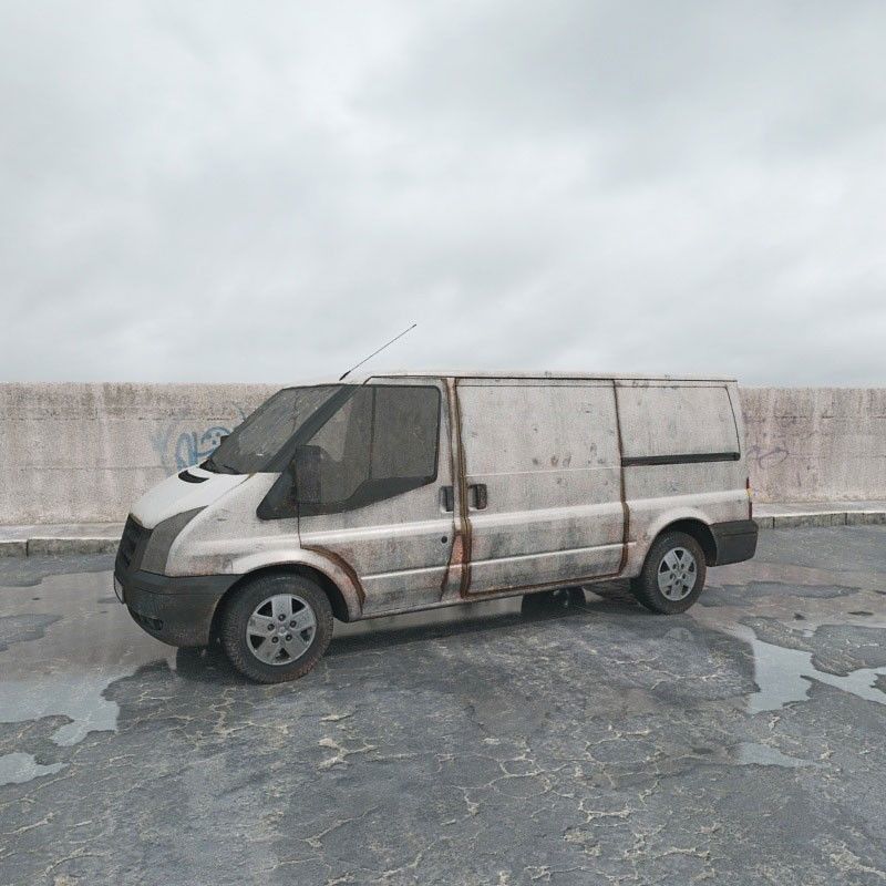 destroyed van 013 am165 3D model_1