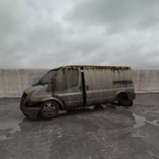 destroyed van 014 am165 3D model_0