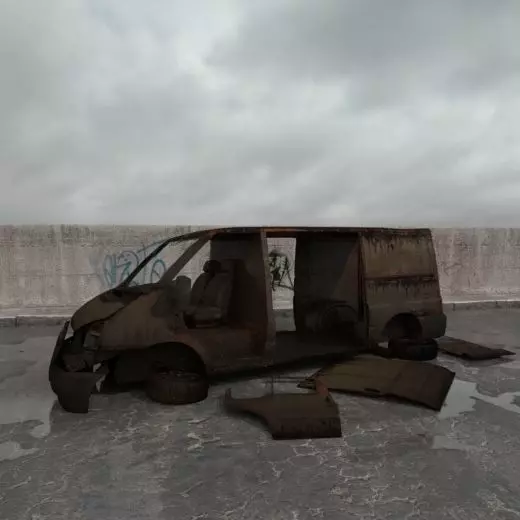 destroyed van 015 am165 3D model_0