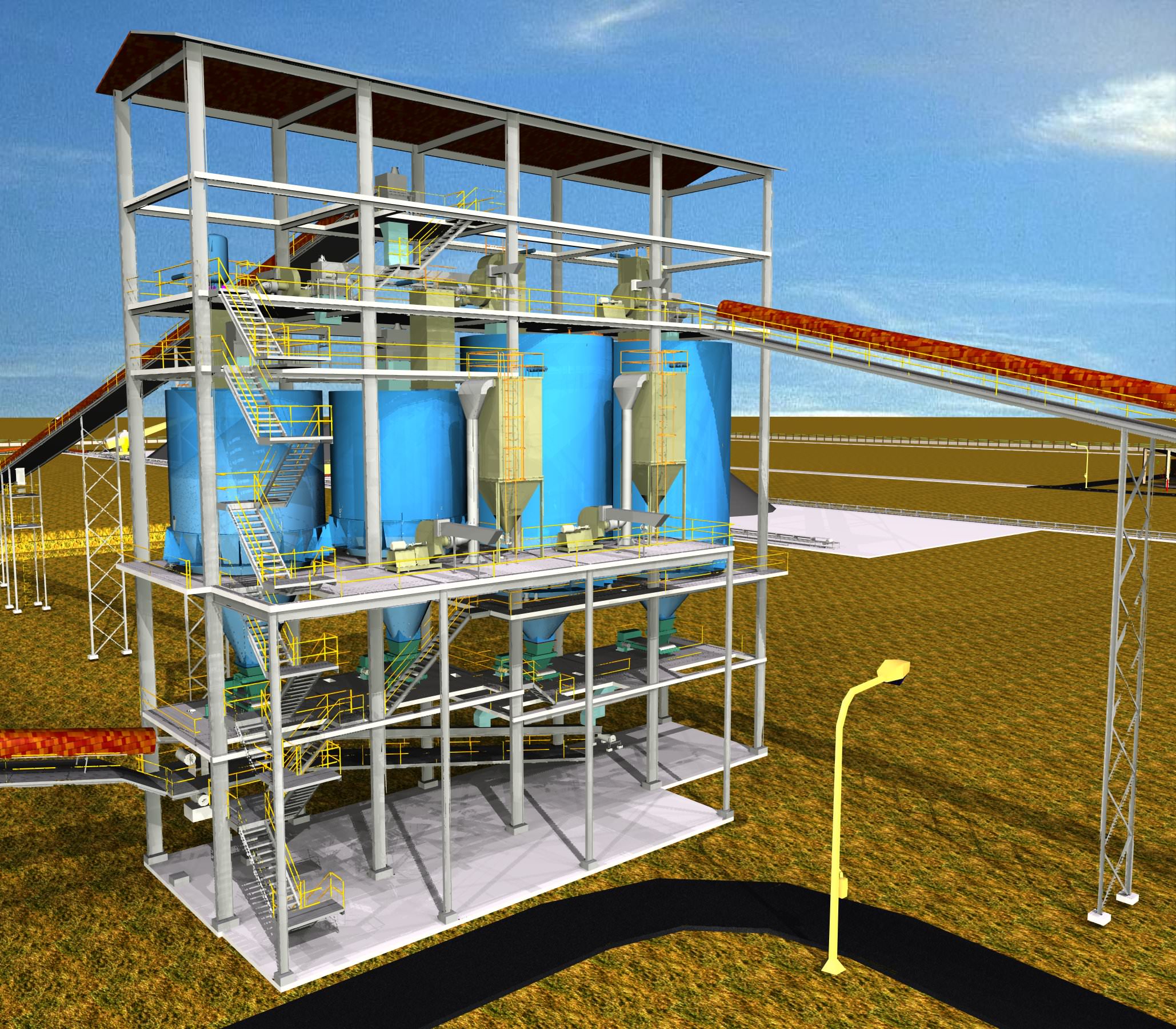 Cement Mill Hoppers Free 3D model_2