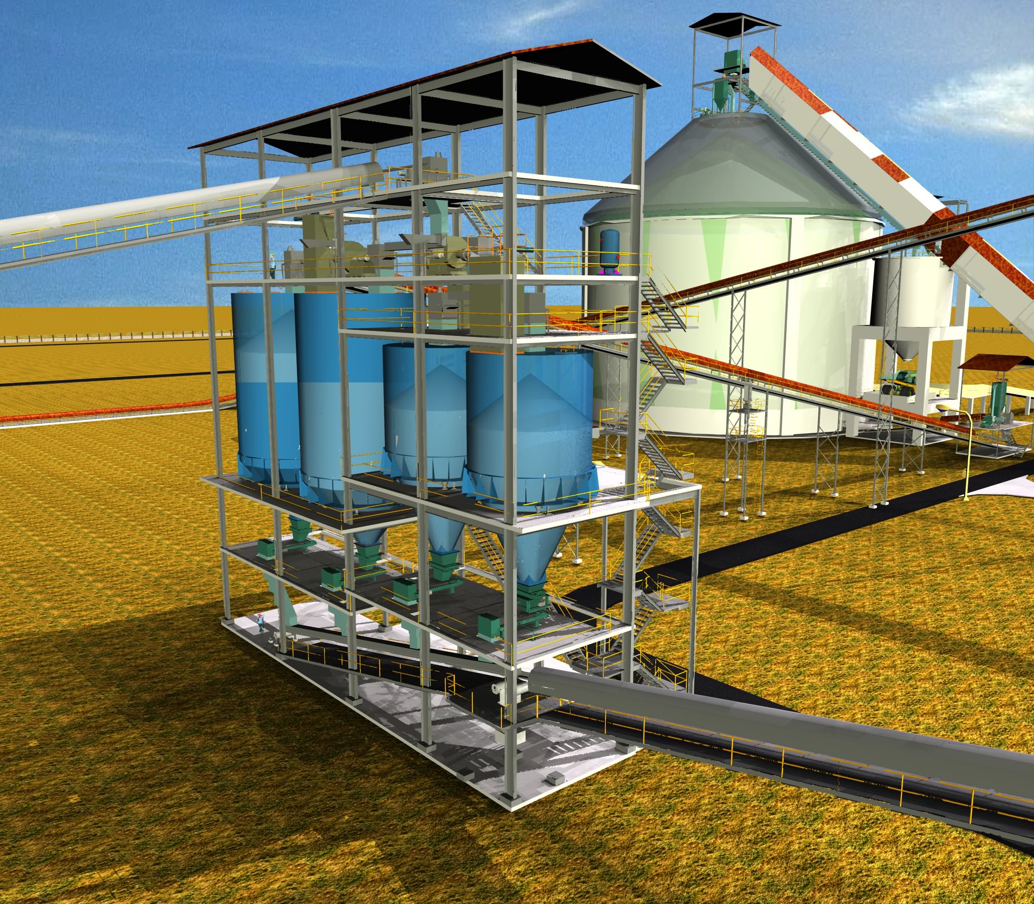 Cement Mill Hoppers Free 3D model_1