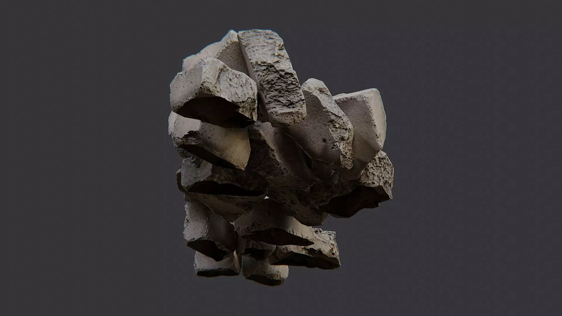 Debris Stone Blocks Pile Low-poly 3D model_5