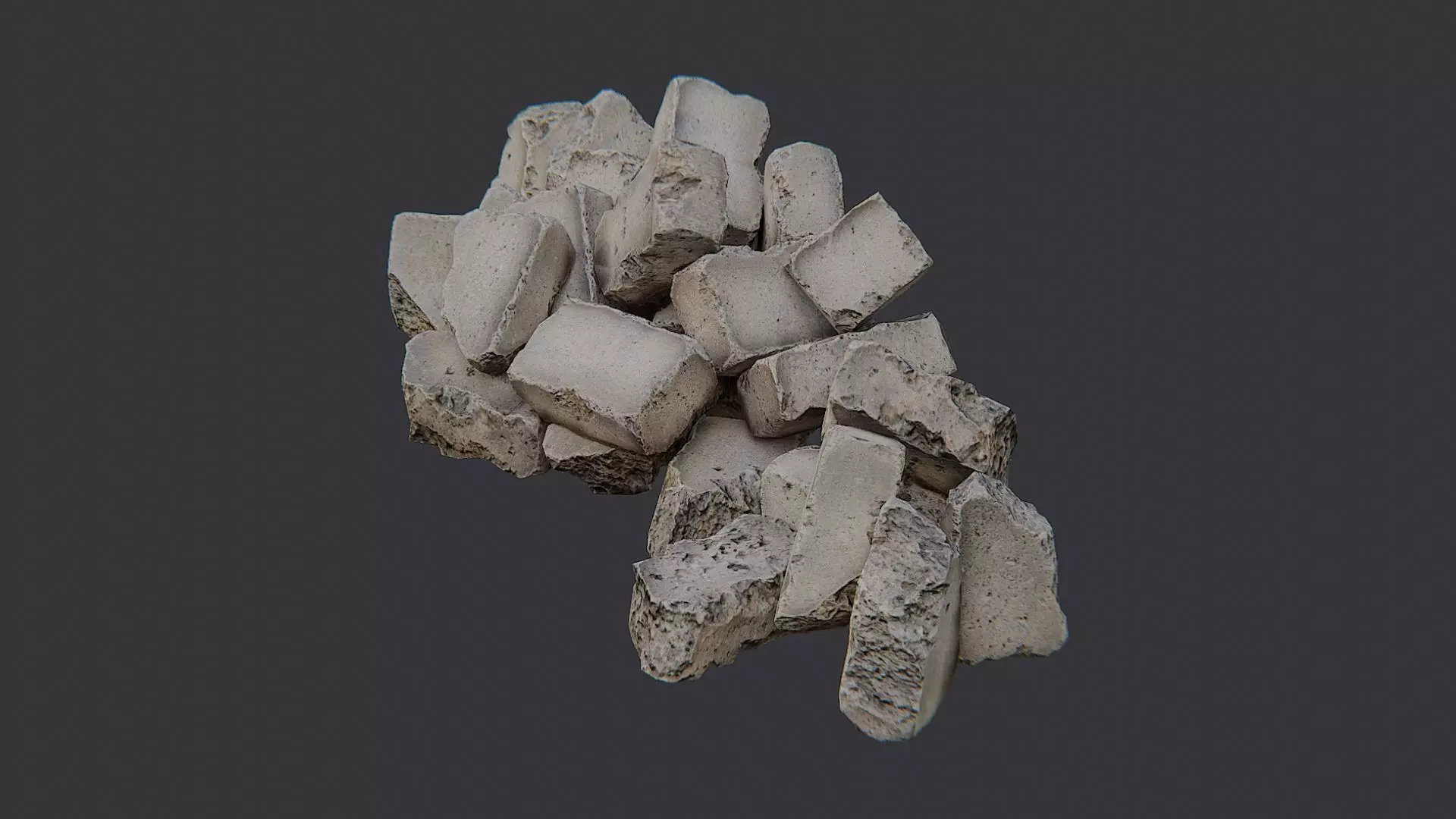 Debris Stone Blocks Pile Low-poly 3D model_3