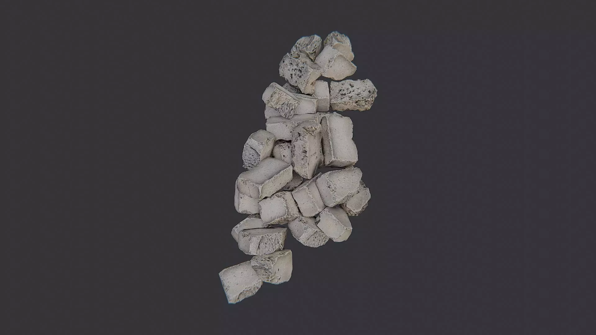 Debris Stone Blocks Pile Low-poly 3D model_4