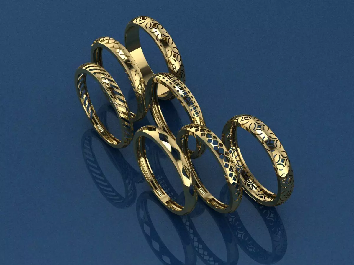 wedding rings 3D print model_1