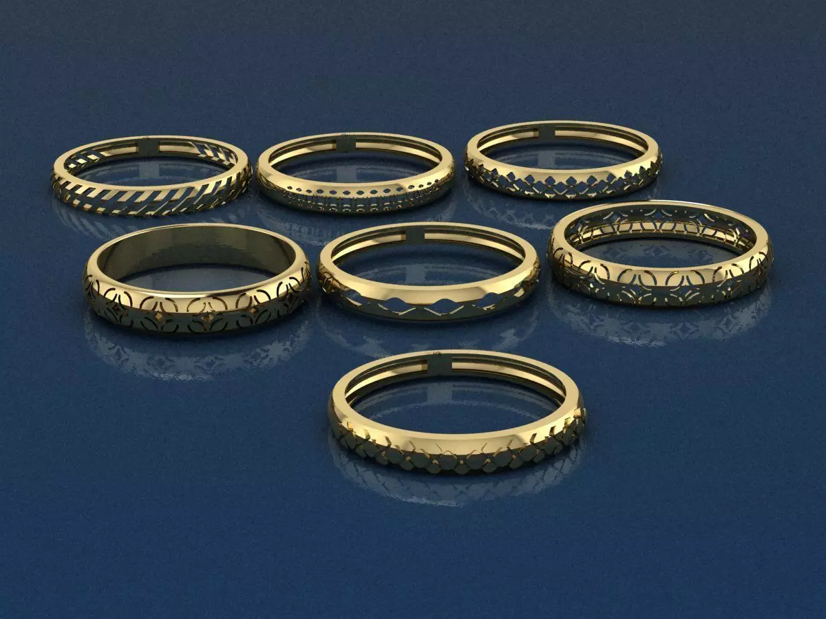 wedding rings 3D print model_4