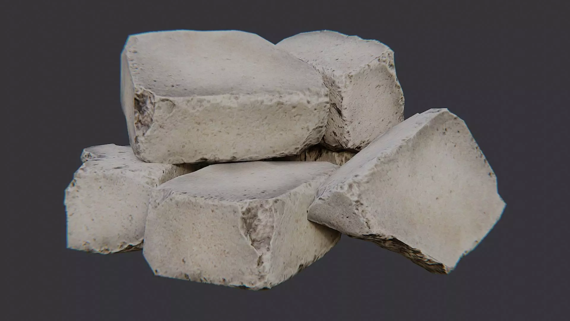 Stone Debris Pile for Architectural Decoration Low-poly 3D model_2