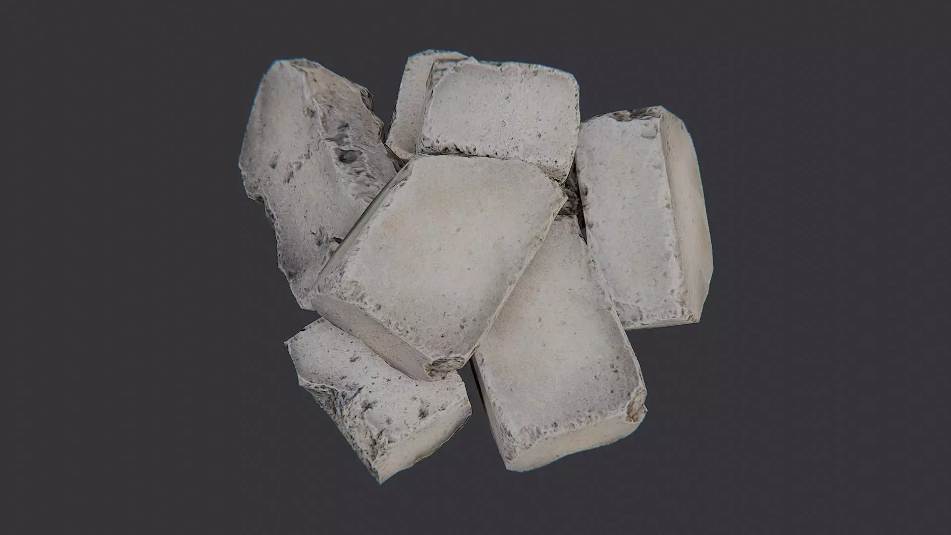 Stone Debris Pile for Architectural Decoration Low-poly 3D model_4