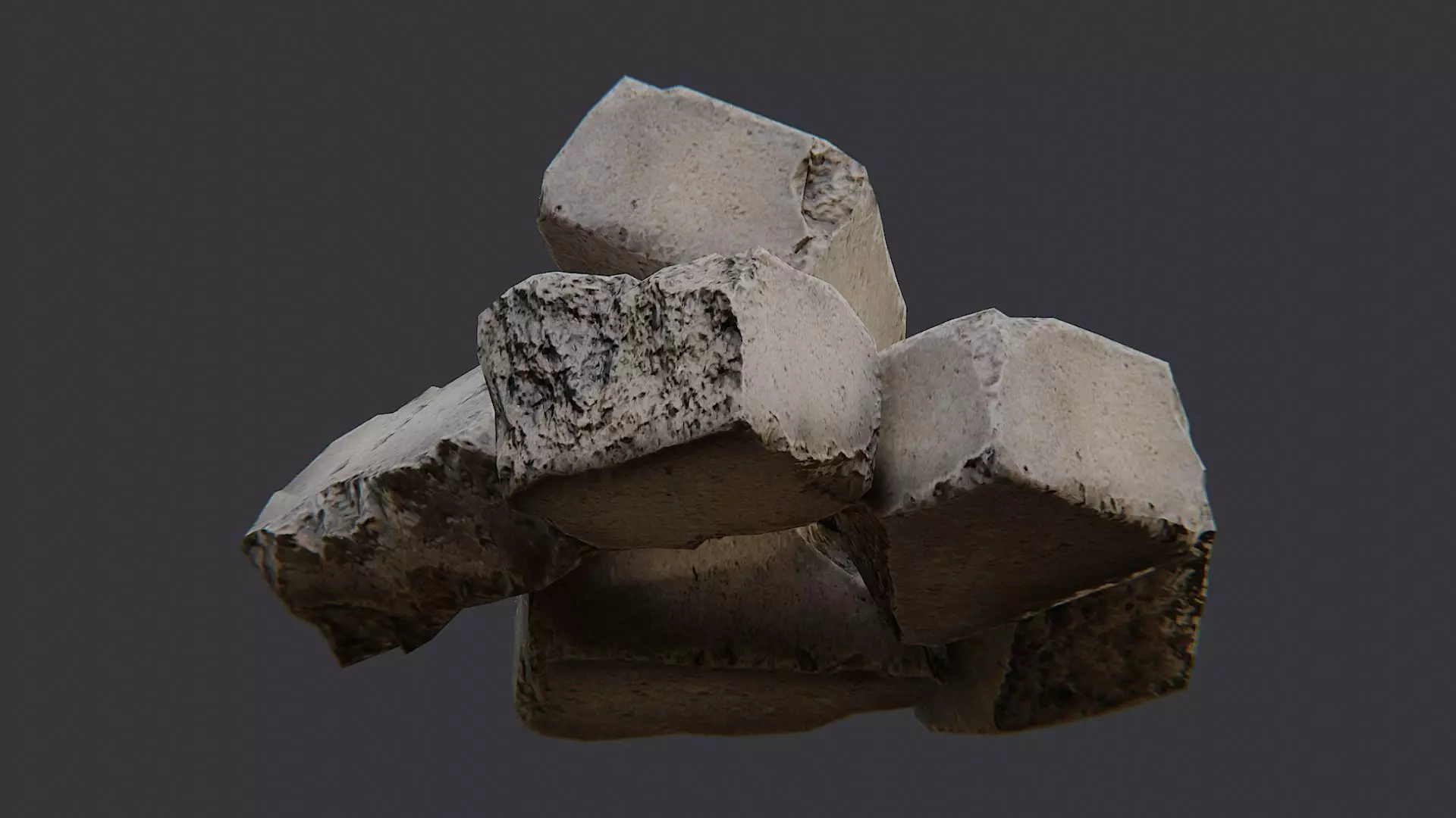 Stone Debris Pile for Architectural Decoration Low-poly 3D model_5