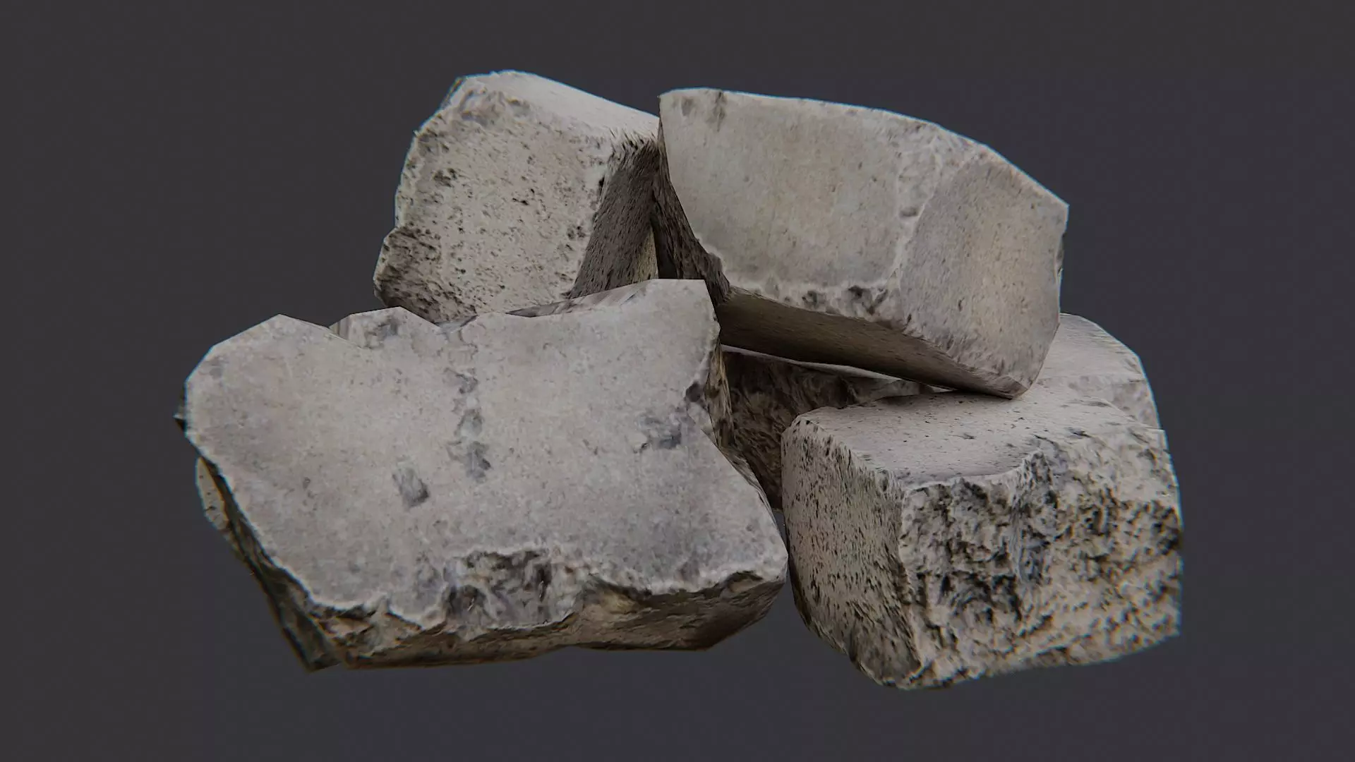 Stone Debris Pile for Architectural Decoration Low-poly 3D model_1