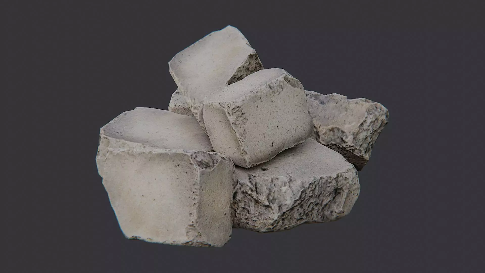 Stone Debris Pile for Architectural Decoration Low-poly 3D model_3