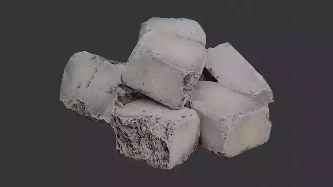 Stone Debris Pile for Architectural Decoration Low-poly 3D model