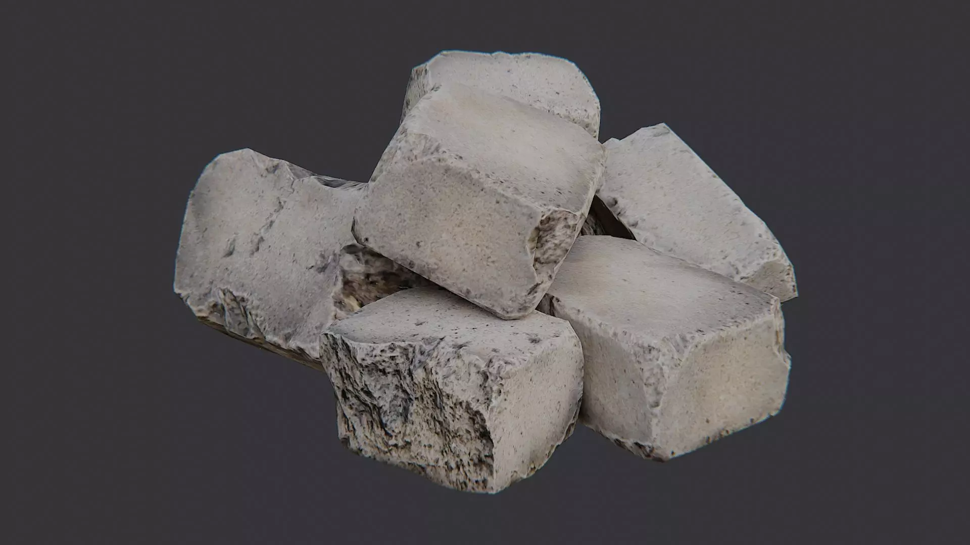 Stone Debris Pile for Architectural Decoration Low-poly 3D model_0