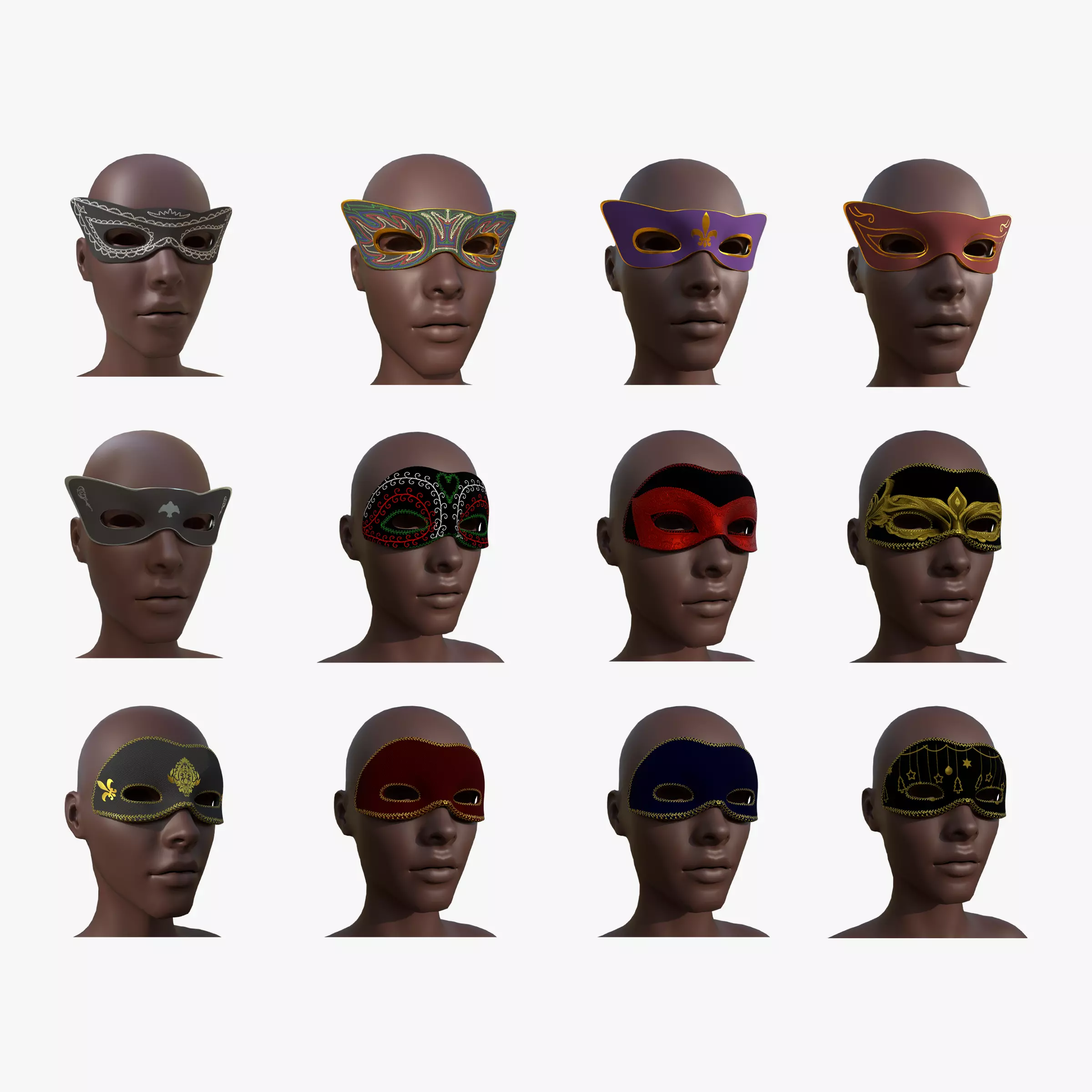 masks Low-poly 3D model_0