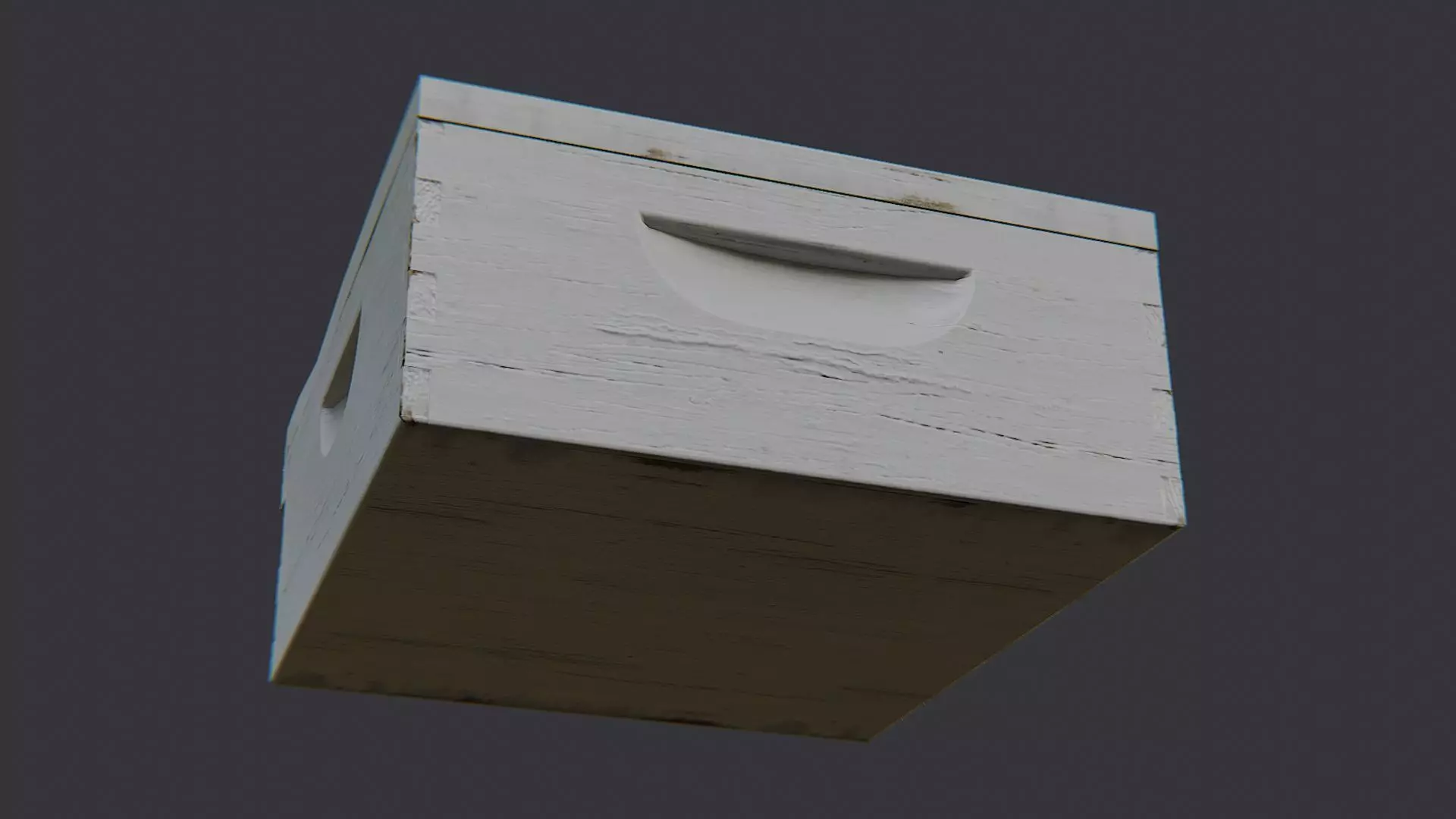 Bee Hive Decorative Wooden Crate Low-poly 3D model_5