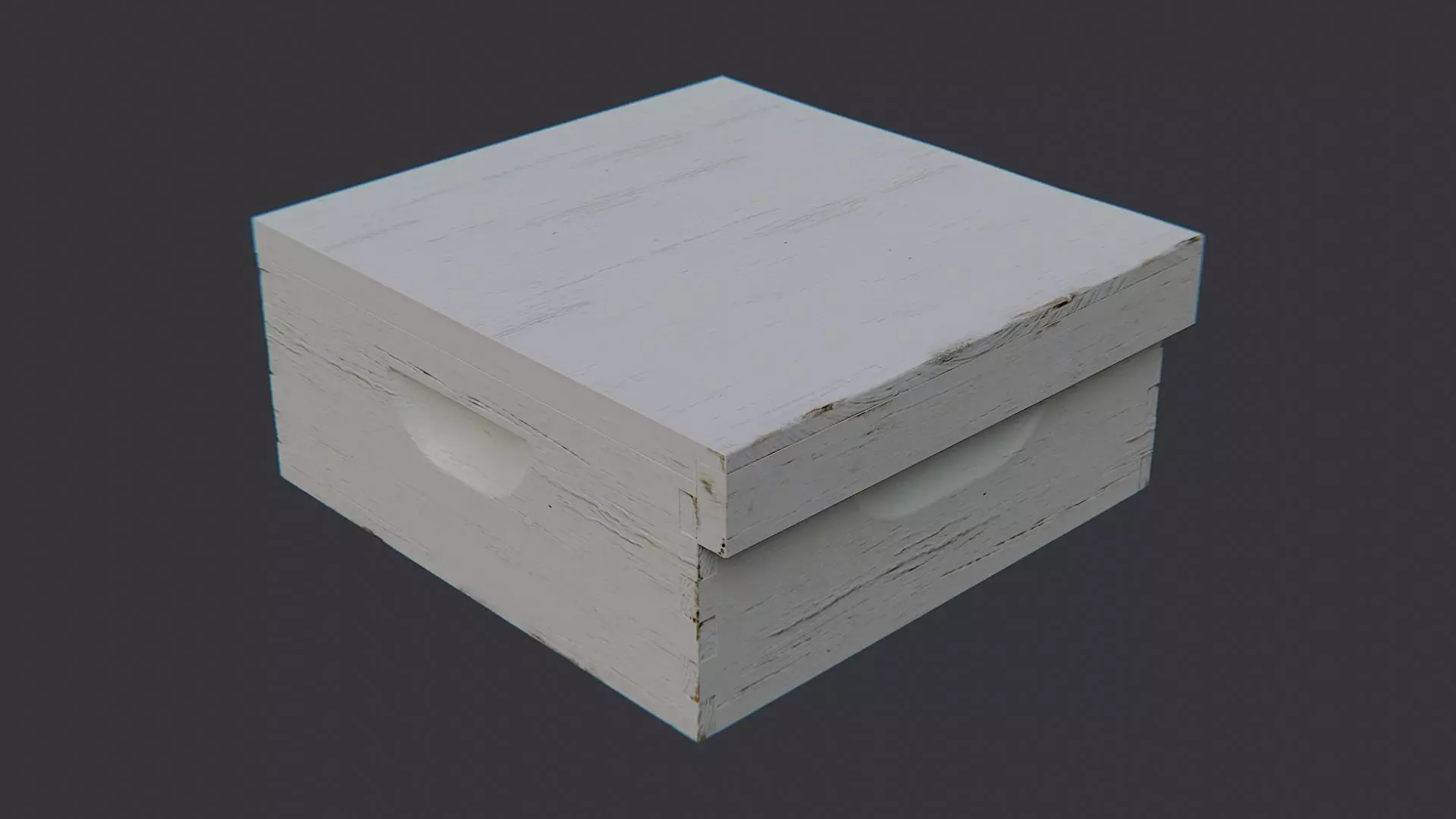 Bee Hive Decorative Wooden Crate Low-poly 3D model_3