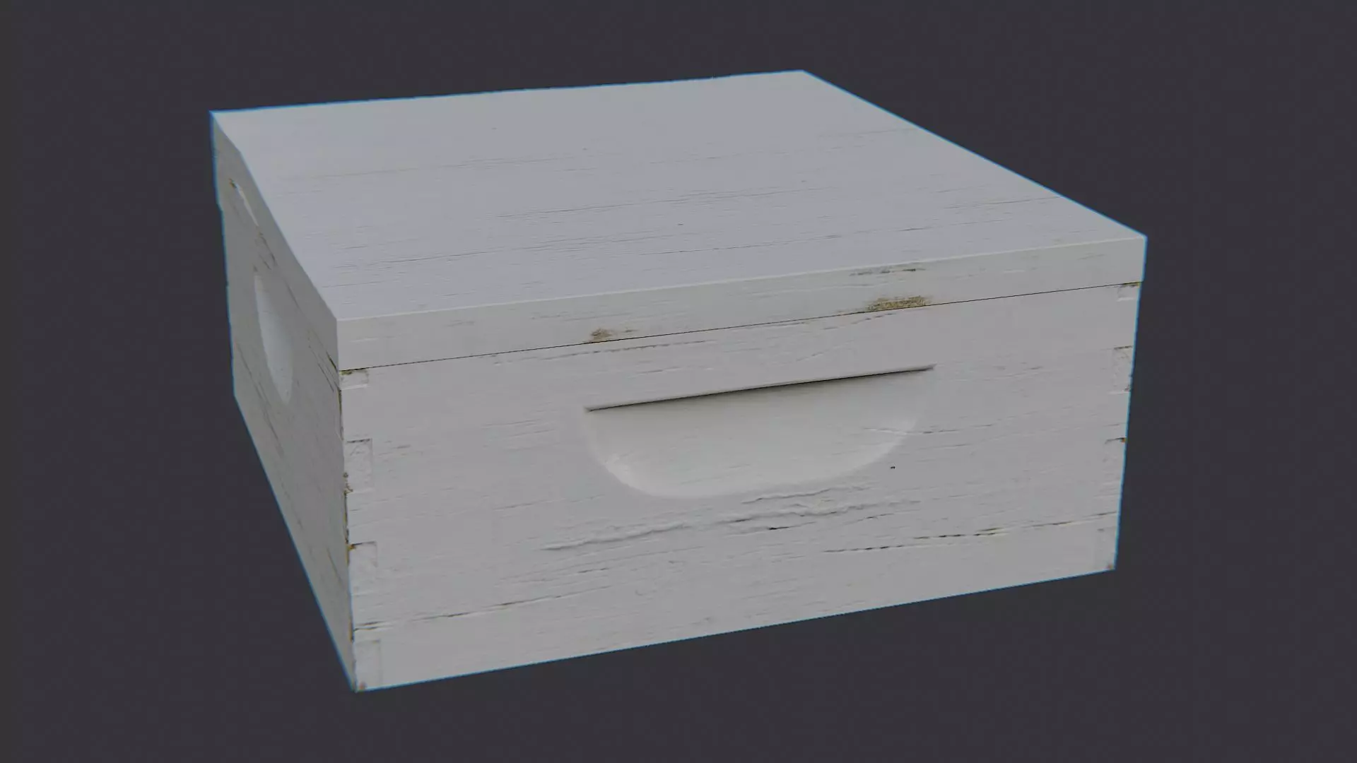 Bee Hive Decorative Wooden Crate Low-poly 3D model_0