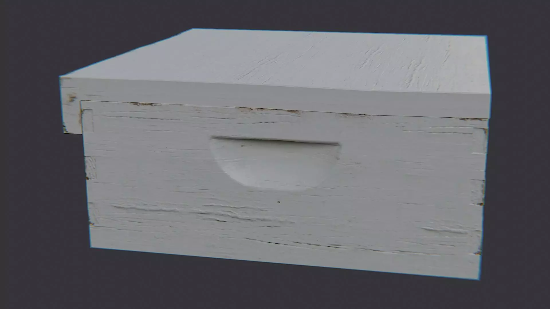 Bee Hive Decorative Wooden Crate Low-poly 3D model_1