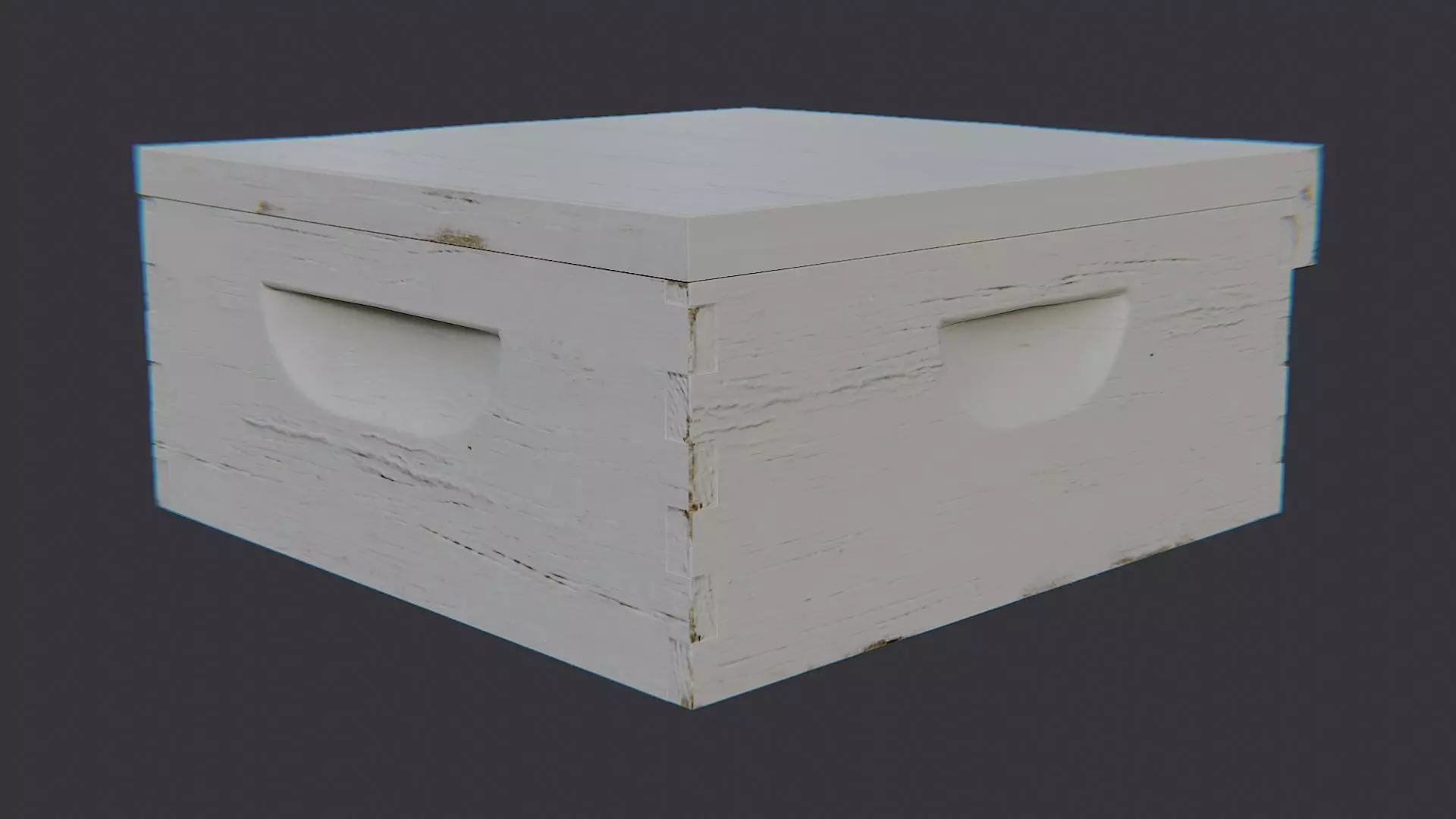 Bee Hive Decorative Wooden Crate Low-poly 3D model_2