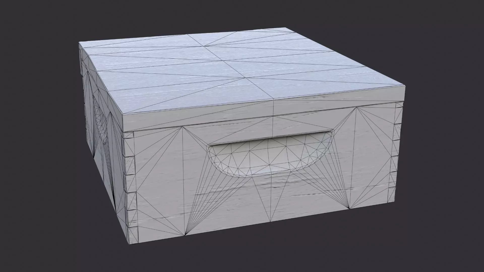 Bee Hive Decorative Wooden Crate Low-poly 3D model_7