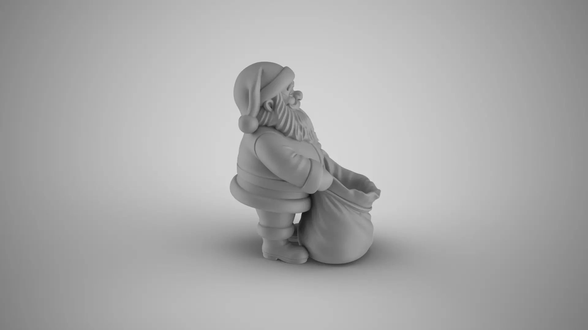 Empty Bag Santa Christmas Figurine 3D print model_3