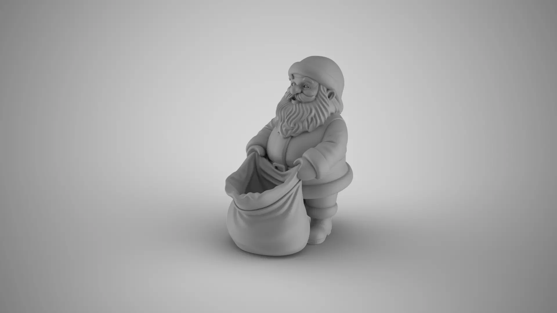 Empty Bag Santa Christmas Figurine 3D print model_0