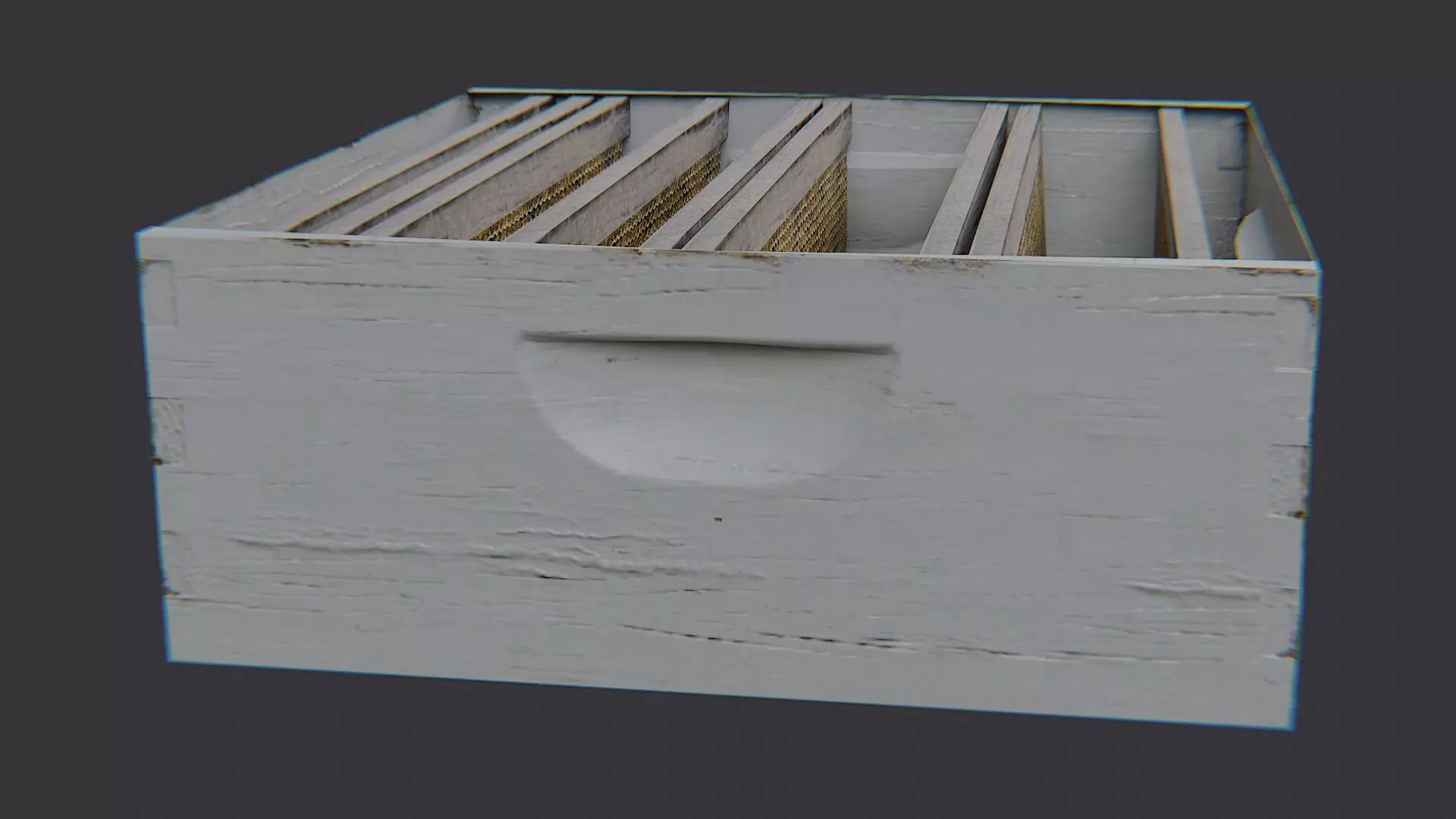 Bee Hive Decorative Box with Honeycomb Planks Low-poly 3D model_1