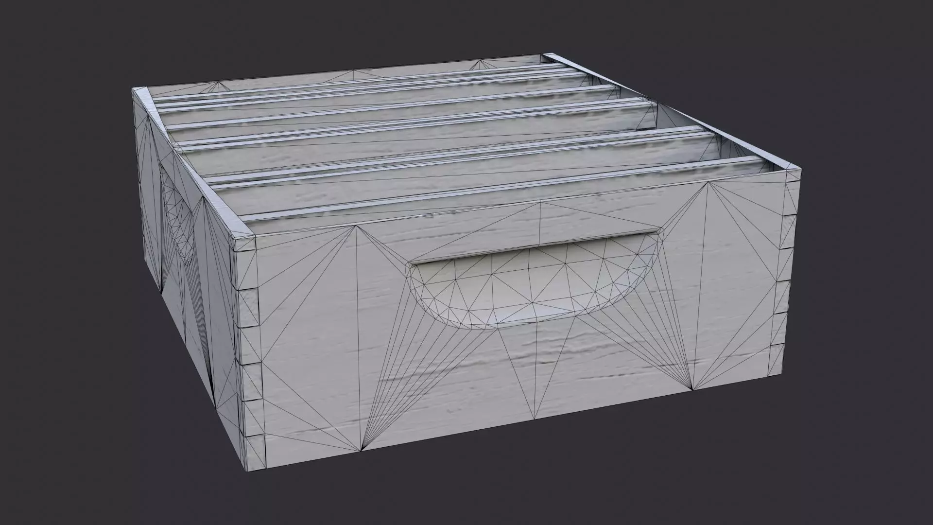 Bee Hive Decorative Box with Honeycomb Planks Low-poly 3D model_7